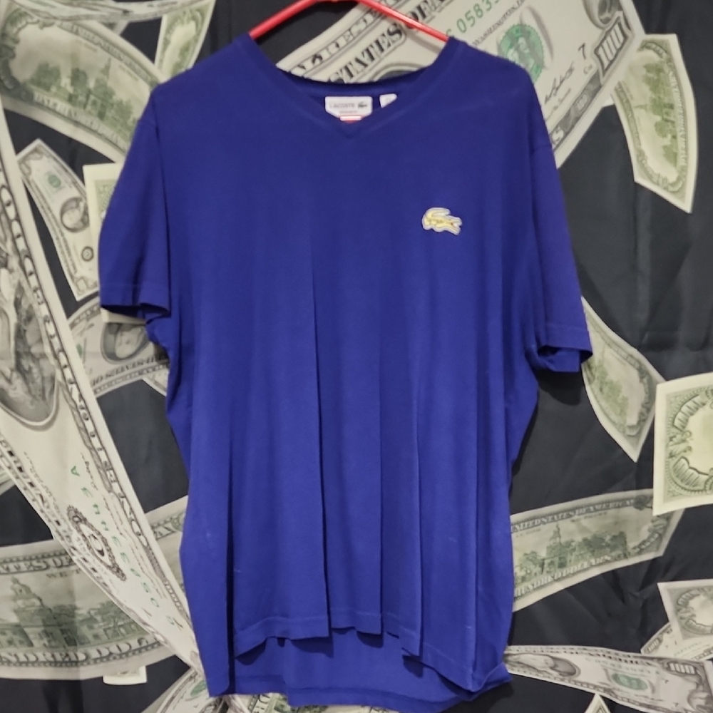 Lacoste Royal Blue V-Neck Tee